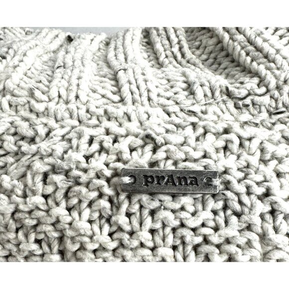 PrAna Nemma Chunky Oatmeal Flecked Fisherman Sweater Small Rustic Cozy Layering - Picture 3 of 10